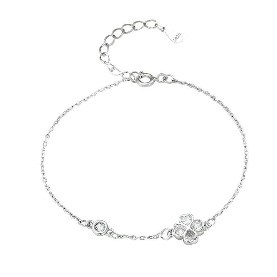 Sterling Silver Four Leaf Clover Bracelet
