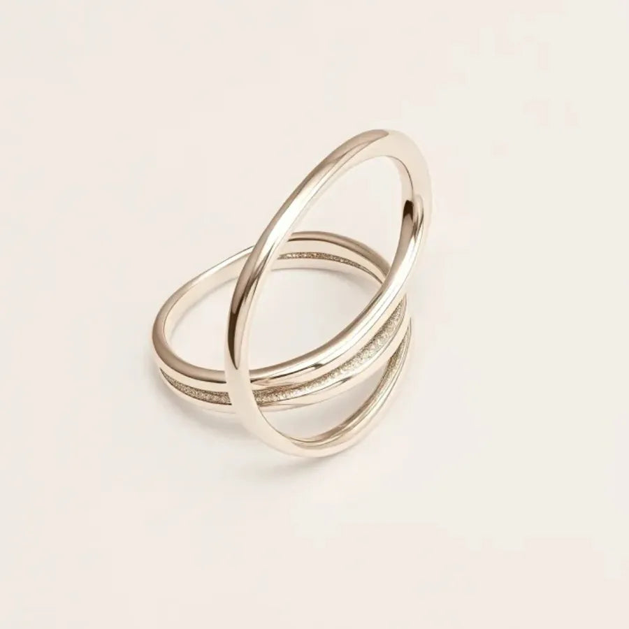 Geometric Twisted Stainless Steel Ring #8 G004992G