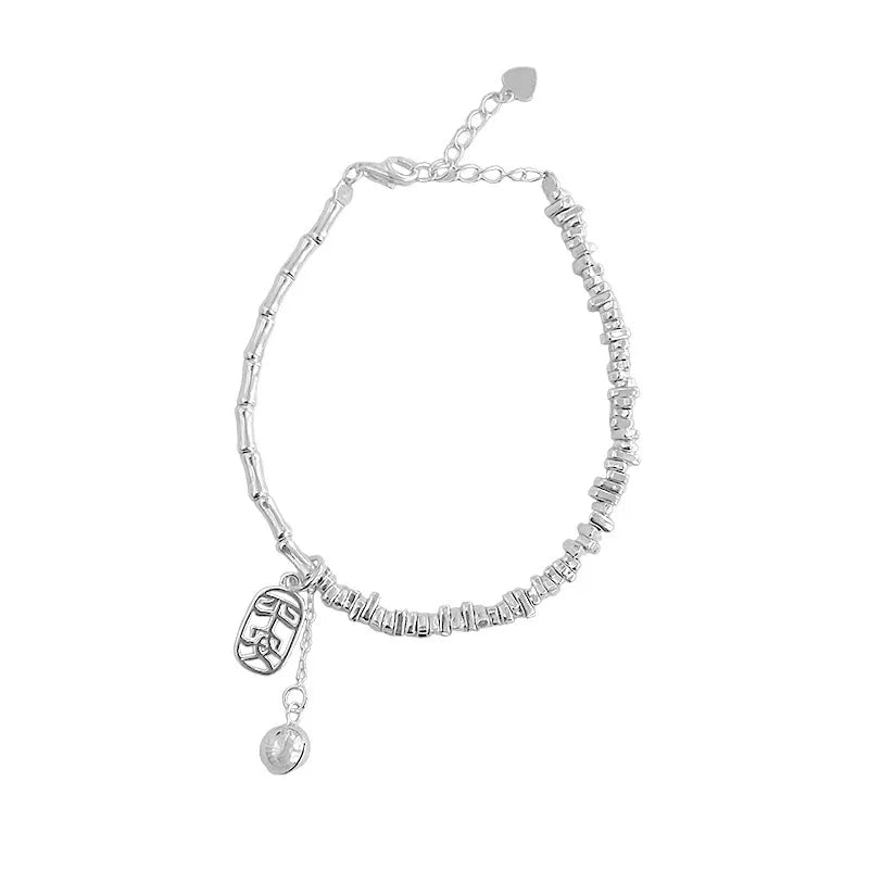 Sterling Silver Bamboo Knot Bracelet for Women