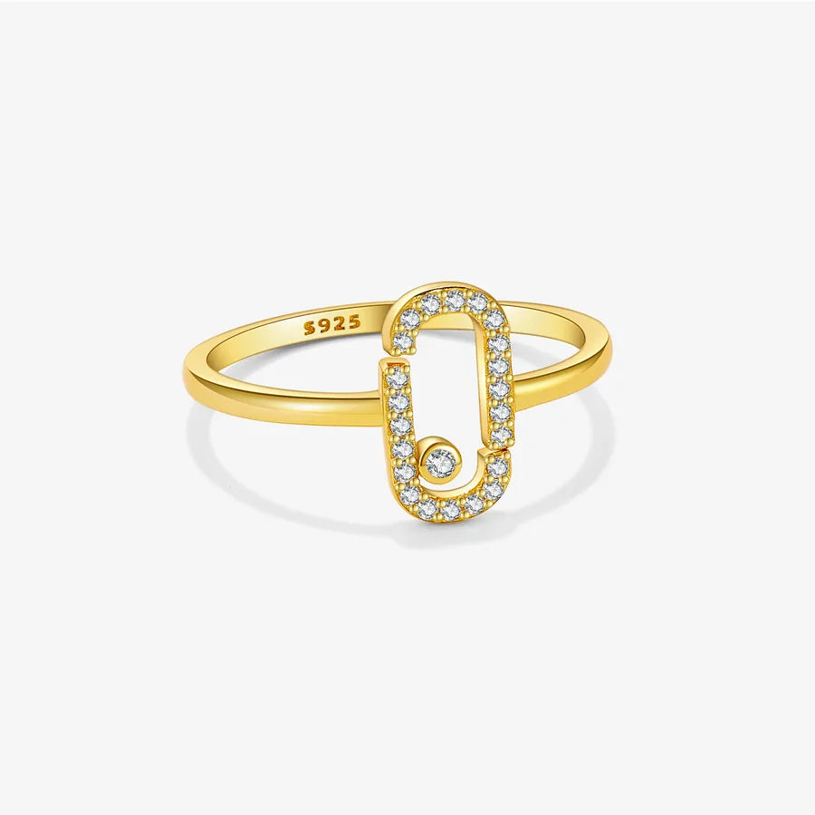 Geometric Open Ring in 18K Gold & White Gold adjustable Mmr361-2