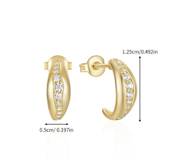 925 Sterling Silver Geometric Stud Earrings