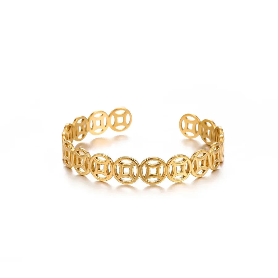 Geometric Titanium Steel Bangle Bracelet G1933