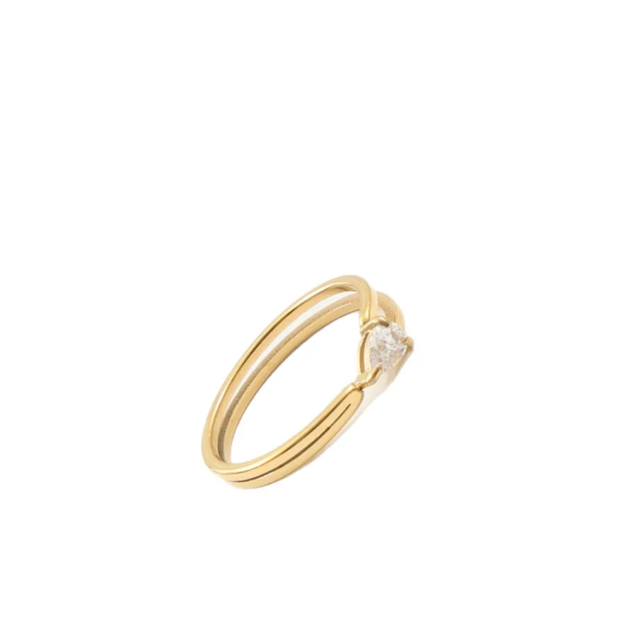 18K Gold Plated Titanium Steel Geometric Ring