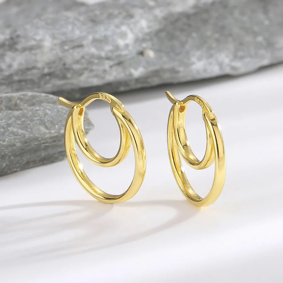 925 Sterling Silver Moon Geometric Earrings