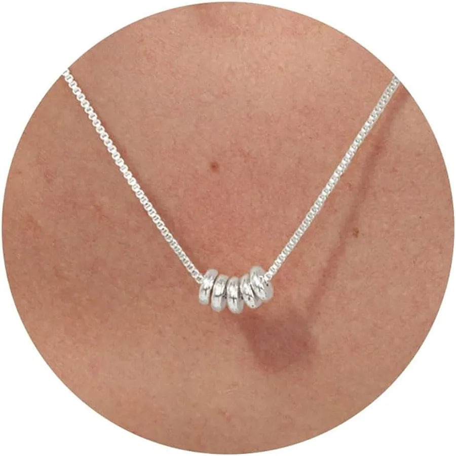 Elegant S925 Silver Geometric Charm Necklace Platinum