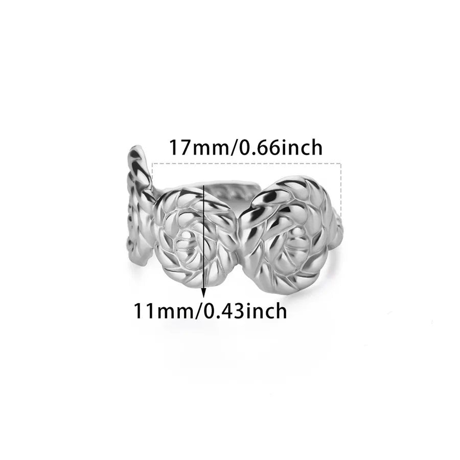 18K Gold Leaf & Flower Open Ring 9