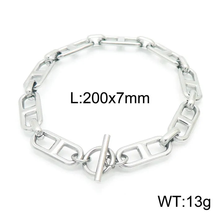 18K Gold Plated Titanium Steel Jewelry Set Steel Color 10