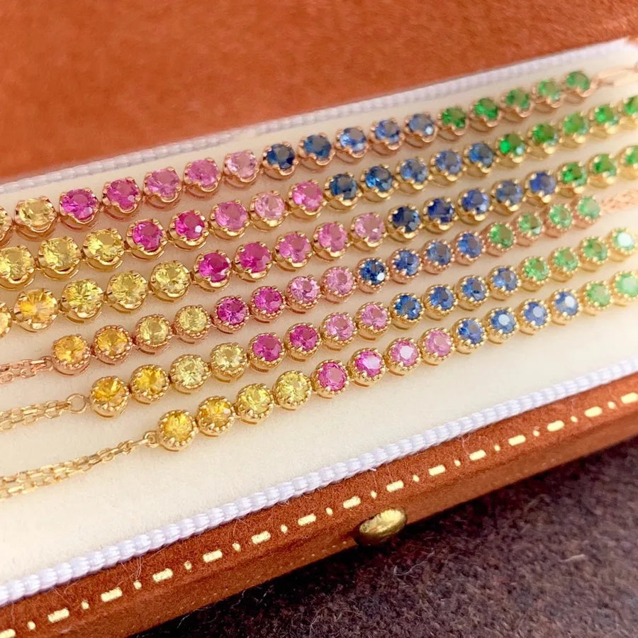 Sterling Silver Geometric Diamond Bracelet