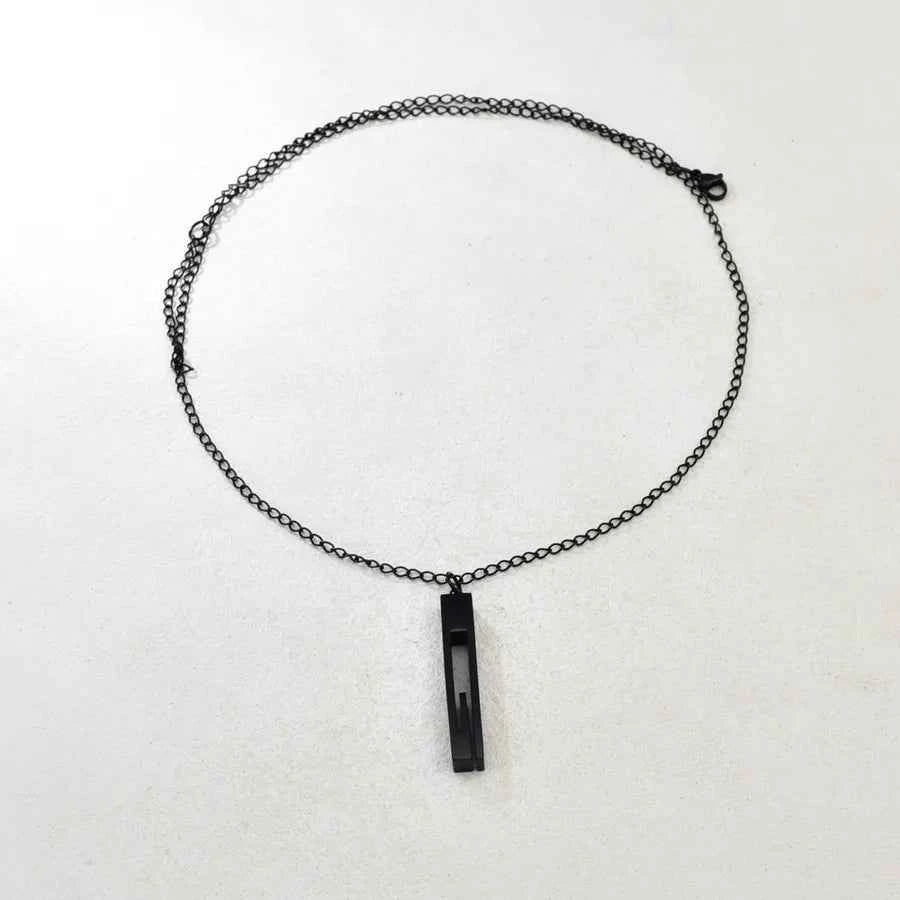 Minimalist Stainless Steel Column Pendant Necklace