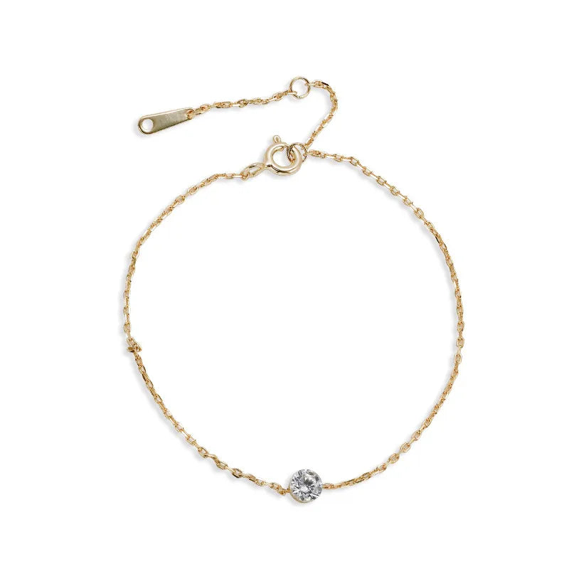 Minimalist Moissanite Bracelet in Sterling Silver