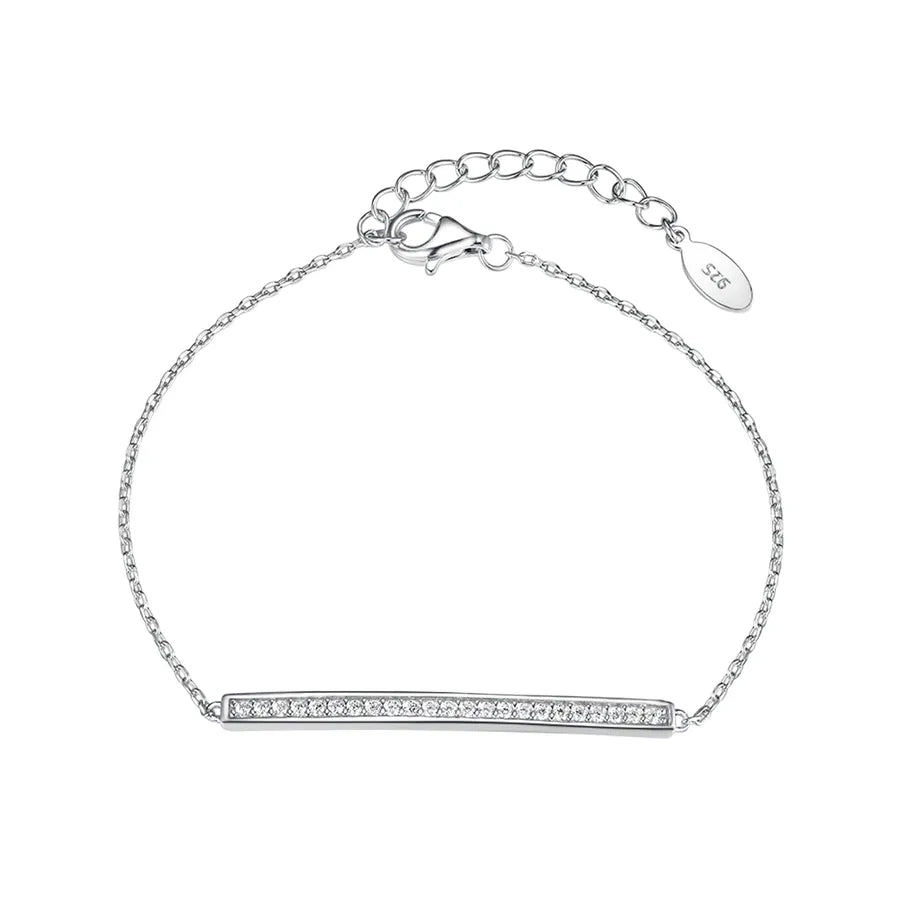 Sterling Silver Zircon Chain Bracelet