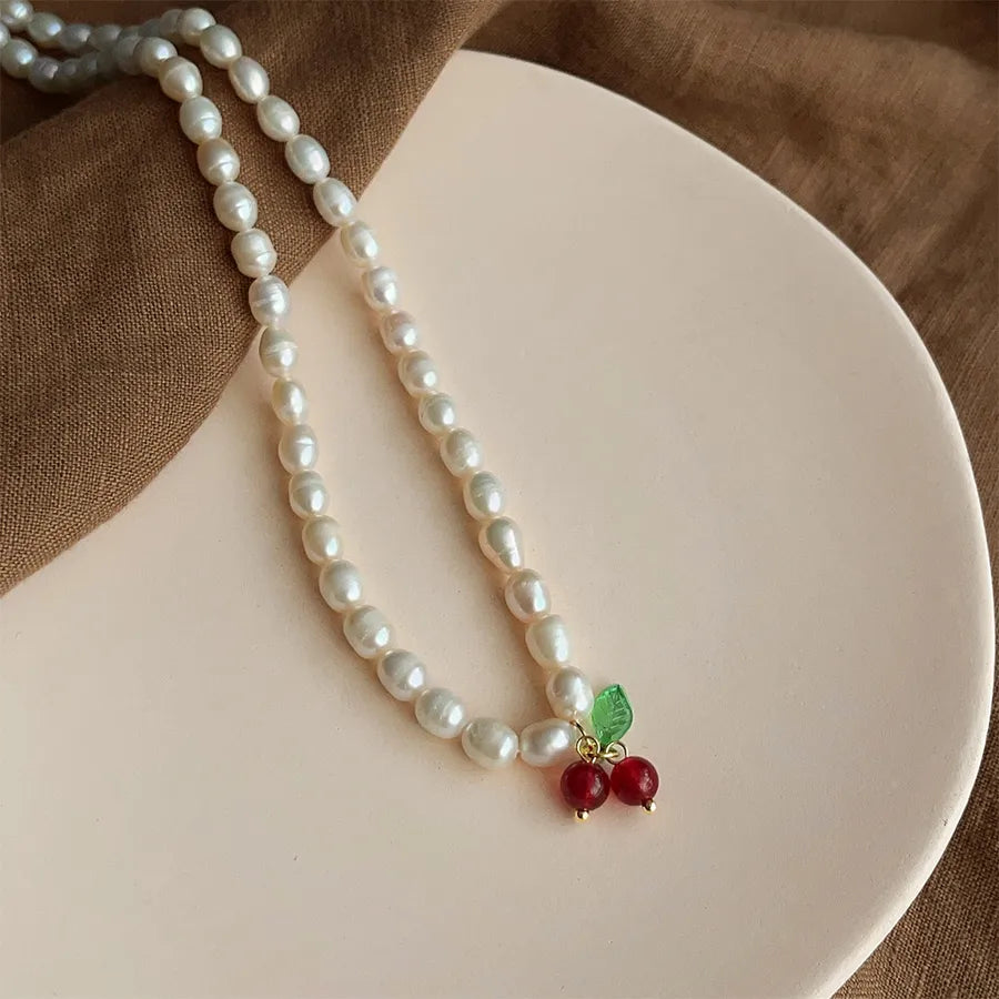French Vintage Pearl Necklace – Hepburn Style Cherry Freshwater Pearl Necklace