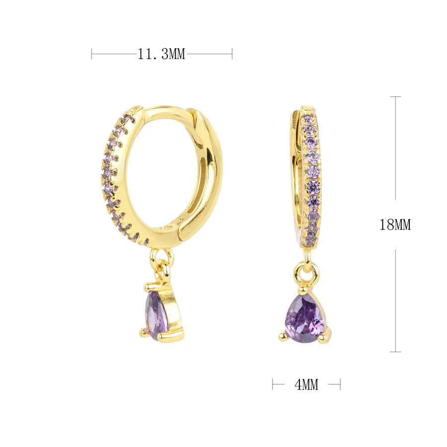 925 Sterling Silver Zircon Drop Earrings