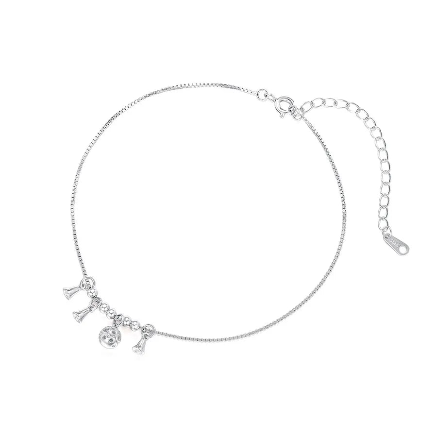 Sterling Silver Bell Anklet for Women