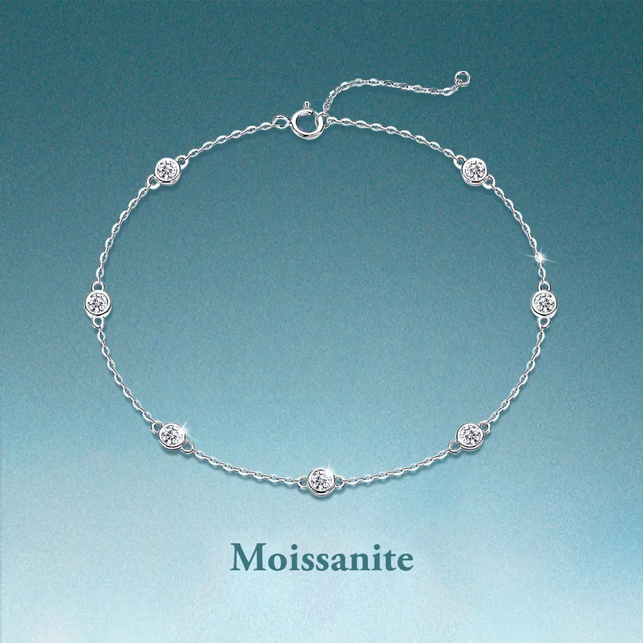 Elegant 0.7ct Moissanite Sterling Silver Bracelet Silver