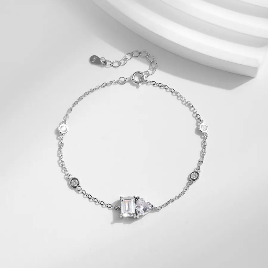 Elegant 925 Sterling Silver Bracelet with Zircon