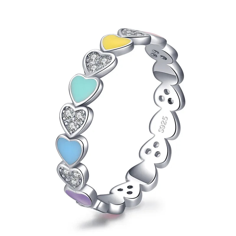 Sterling Silver Turquoise Heart Ring RHR813 925 Silver