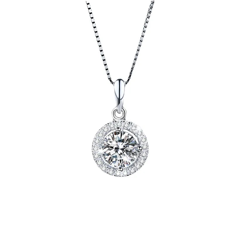 Sterling Silver Moissanite Pendant Necklace