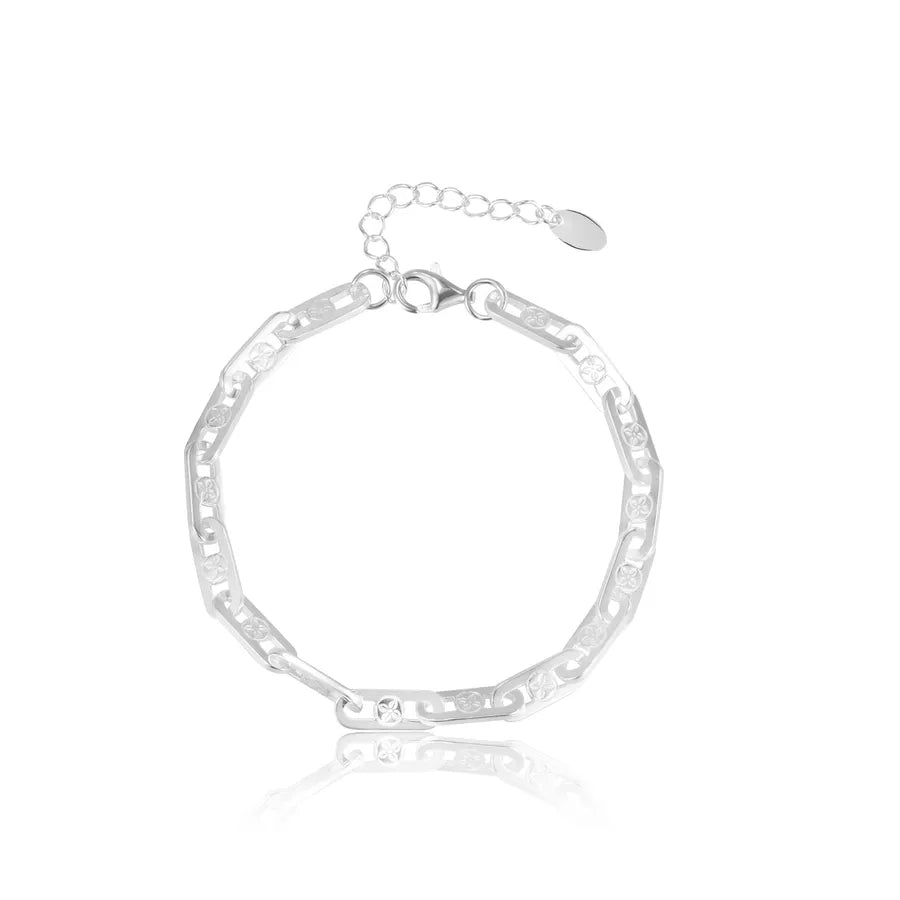 925 Sterling Silver Cross Chain Bracelet