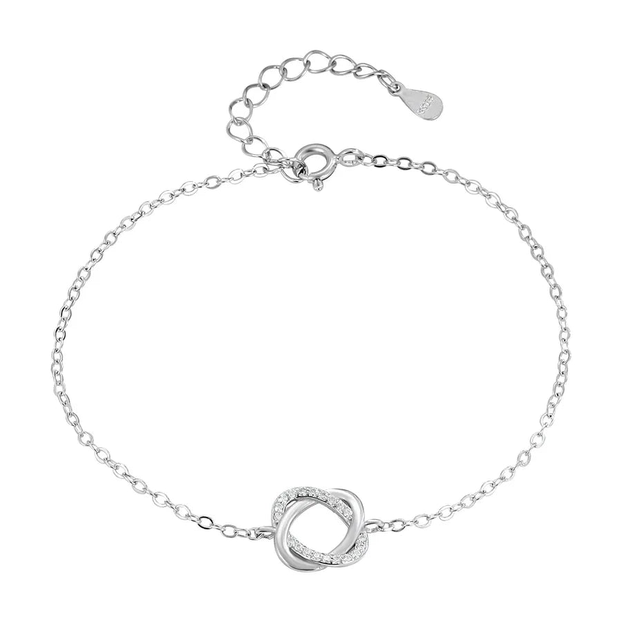 Sterling Silver Rose Flower Anklet Bracelet