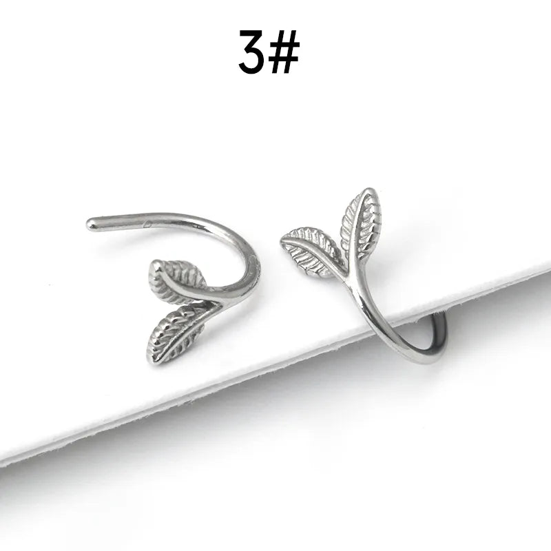 Stainless Steel Tulip Leaf Ear Hooks P260-3#