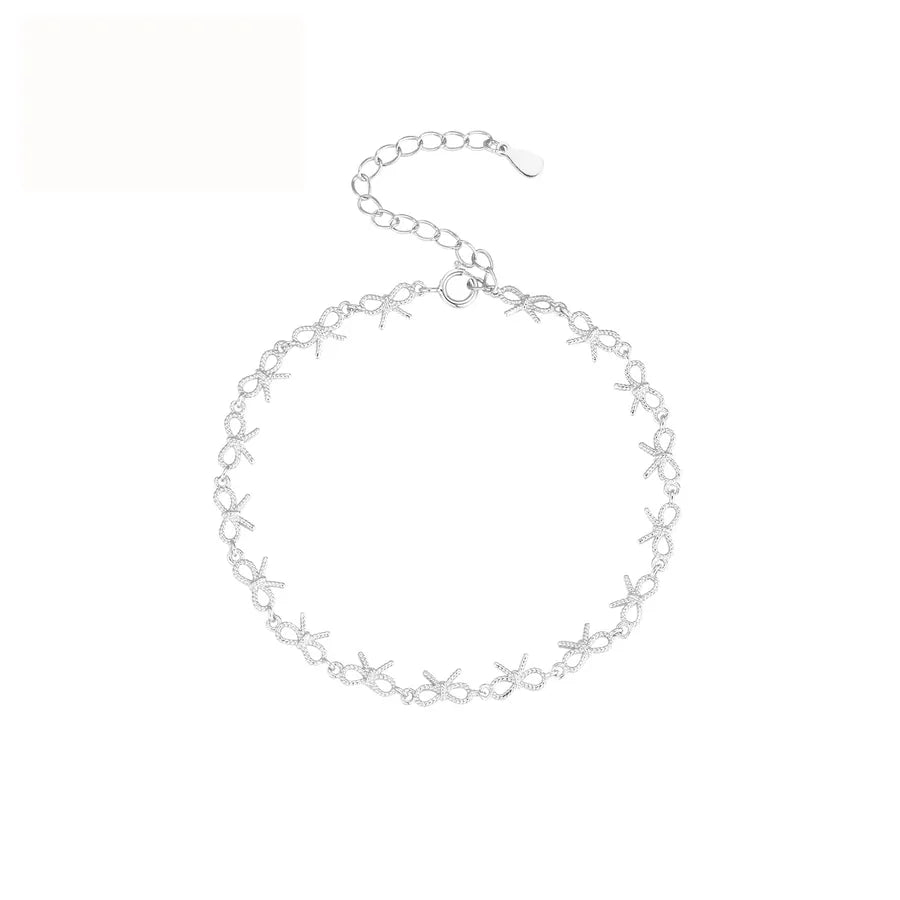 Sterling Silver Bow Knot Bracelet for Women Silver 925 Silver