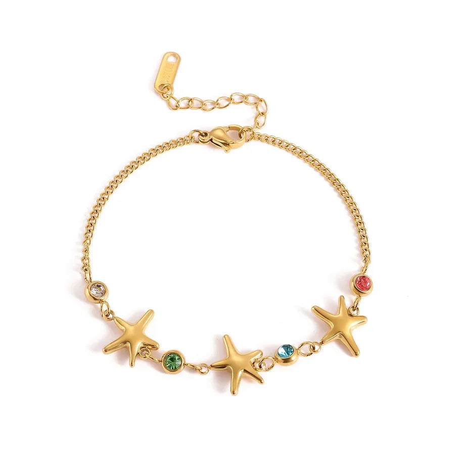 Gold Plated Butterfly Zirconia Bracelet G8251981 18k