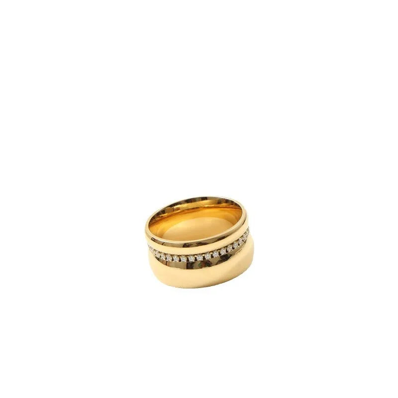 18K Gold Plated Geometric Titanium Ring