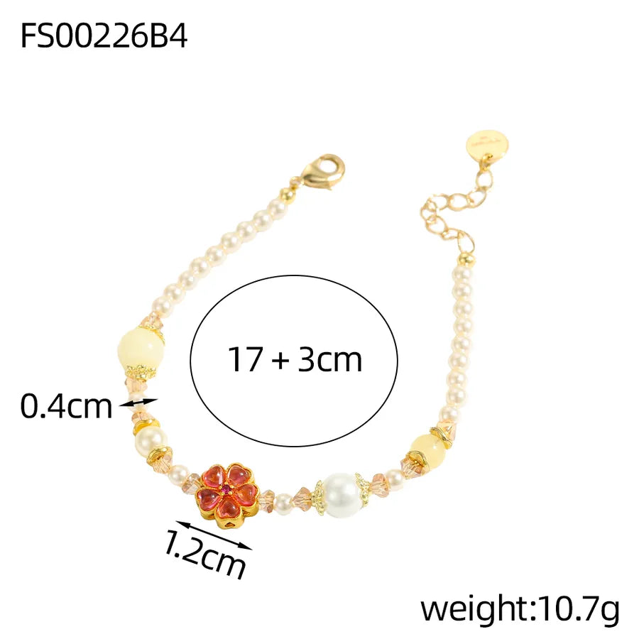 Elegant Gold-Plated Titanium Bracelet Stack FS00226B4