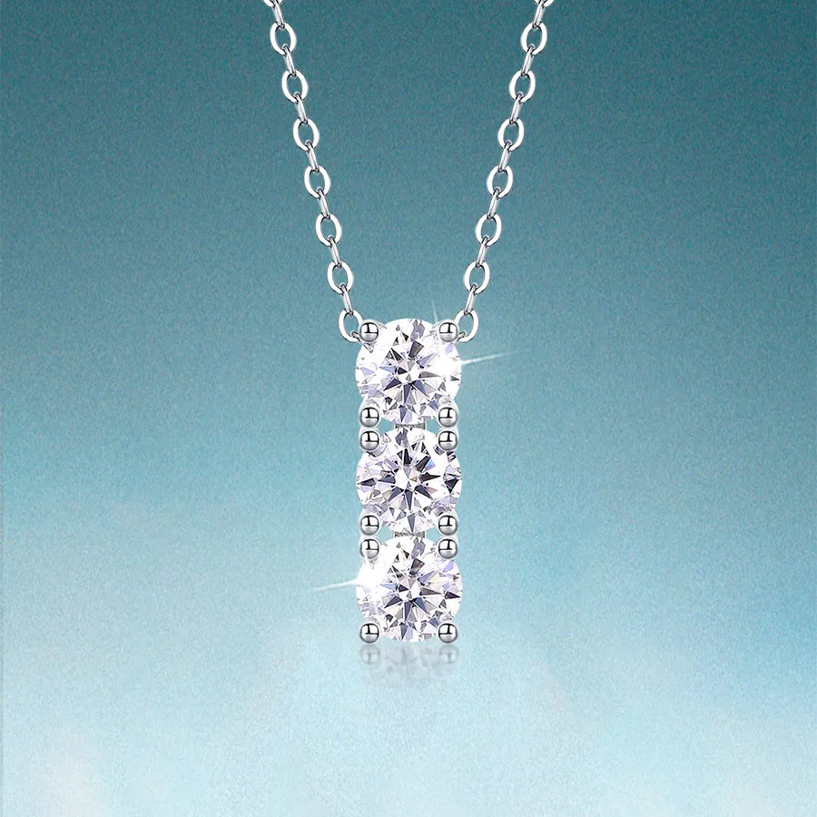 925 Silver Moissanite Pendant Necklace – Elegant Gift Silver JWN0033M