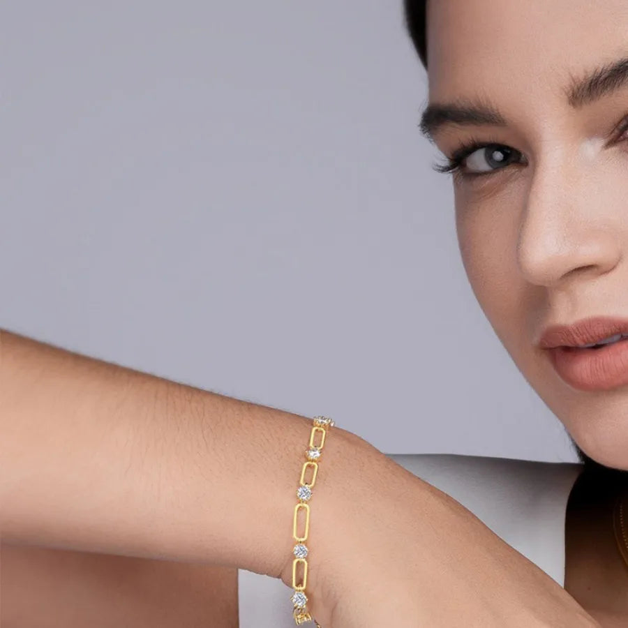 Elegant 3ct Moissanite Silver Bracelet