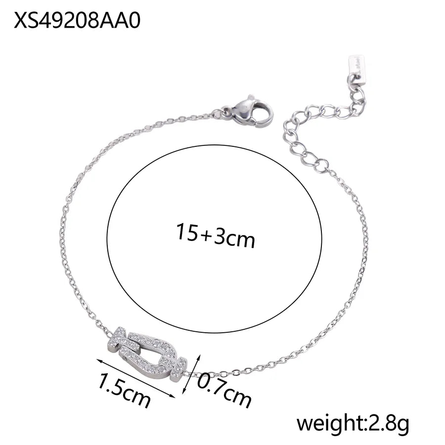 18K Gold Plated Geometric Titanium Steel Bracelet One Size XS49208AA0 9*9*1