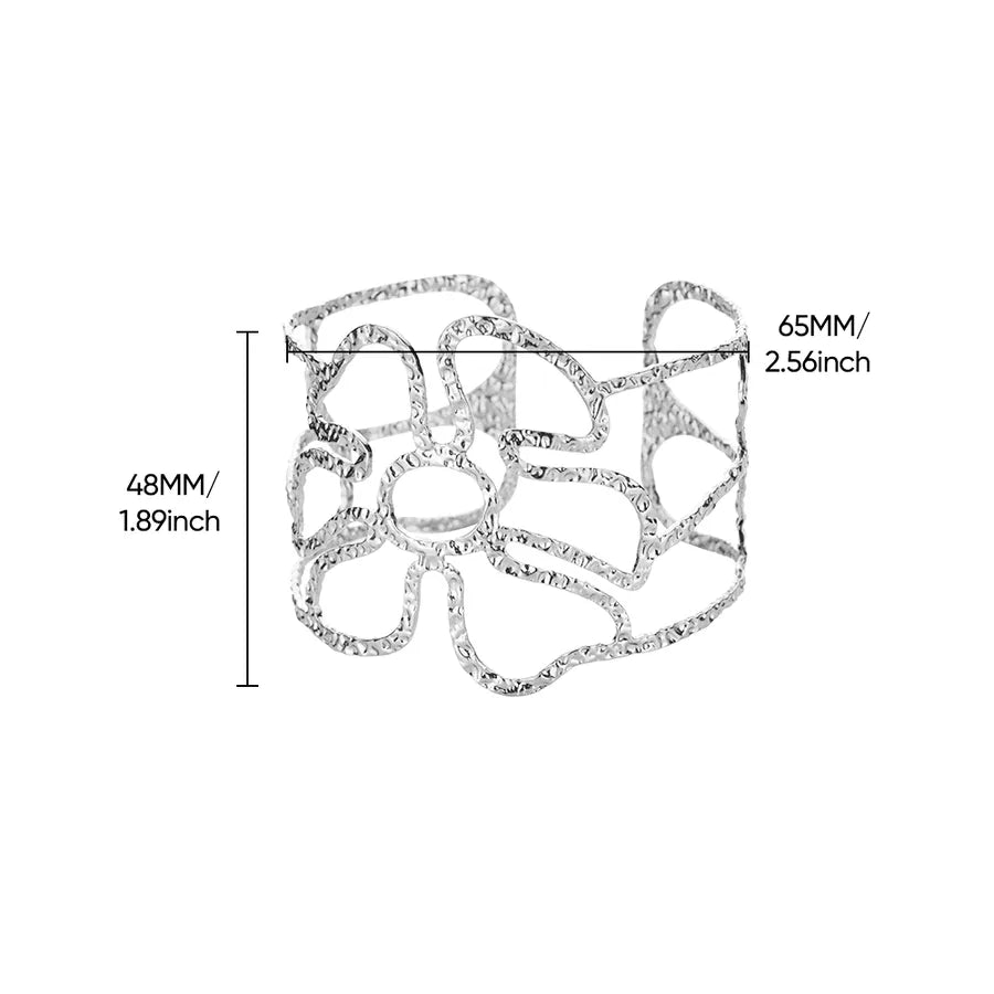 18K Gold Leaf & Flower Stainless Steel Bangle B1736P