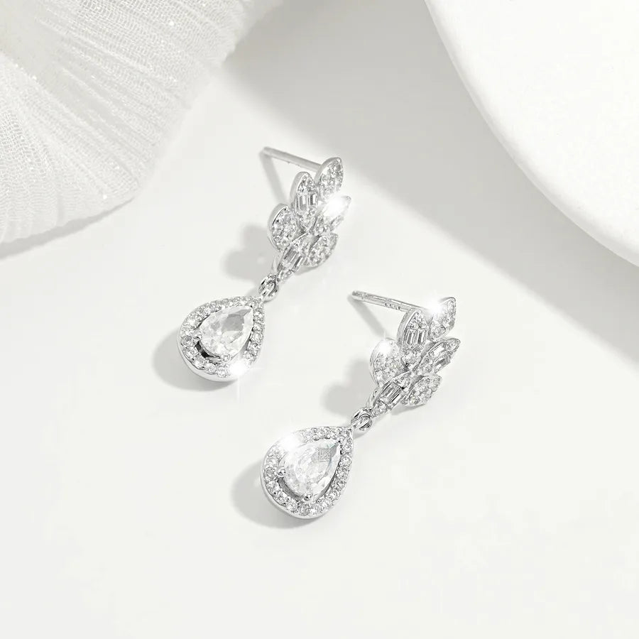 925 Silver Tassel Zircon Stud Earrings