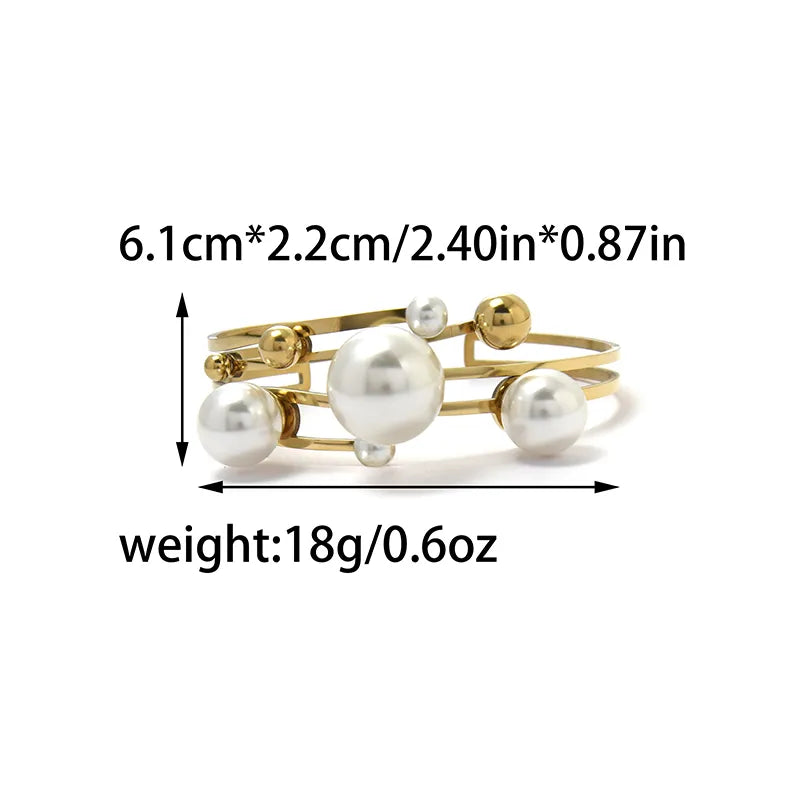 14K Gold Plated Palm & Pearl Flower Bracelet B0226-02