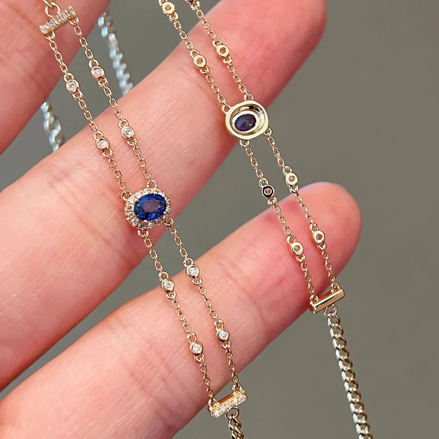 Double Layer Sterling Silver Geometric Bracelet