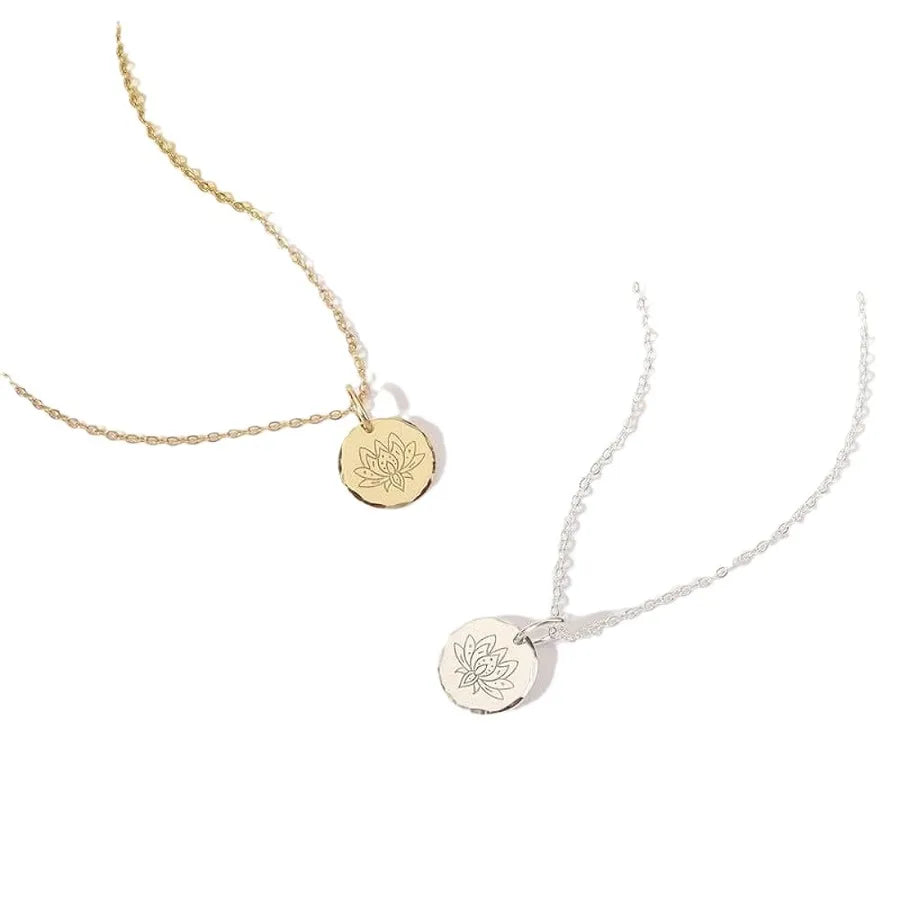 Sterling Silver Lotus Pendant Necklace for Women