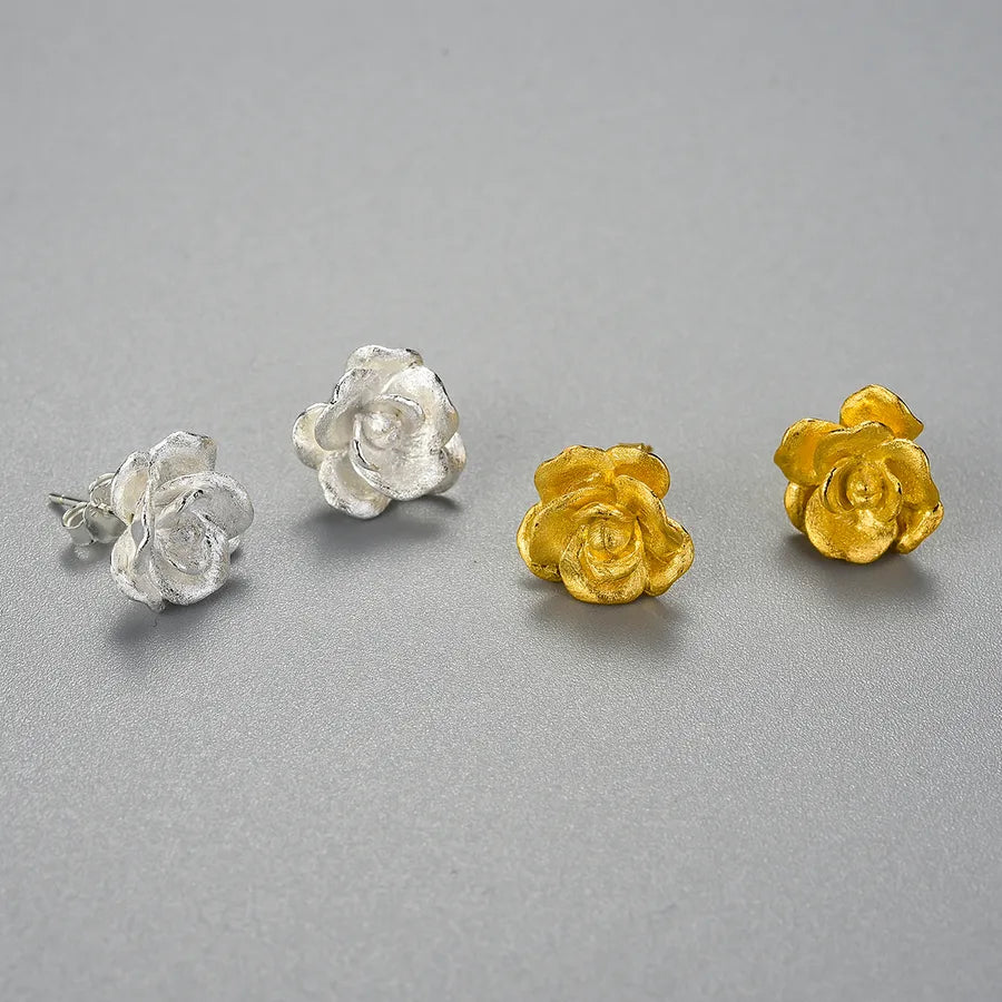 925 Sterling Silver Flower Stud Earrings