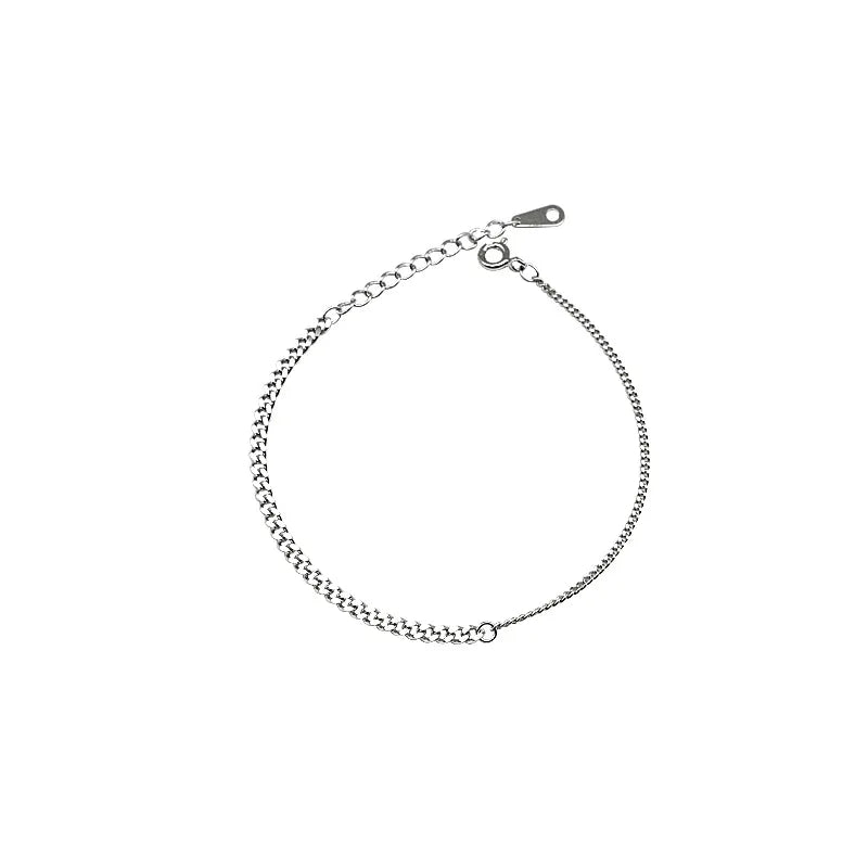 S925 Sterling Silver Flat Chain Bracelet