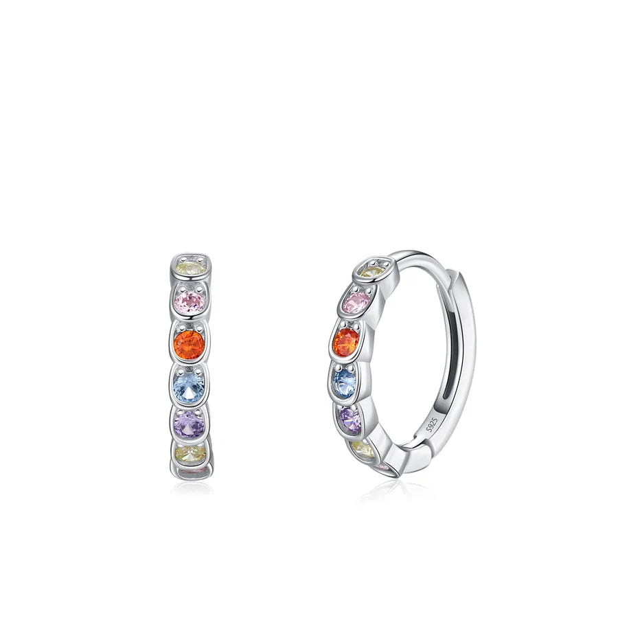 925 Sterling Silver Colorful Zircon Jewelry Set Eh210 925 Silver