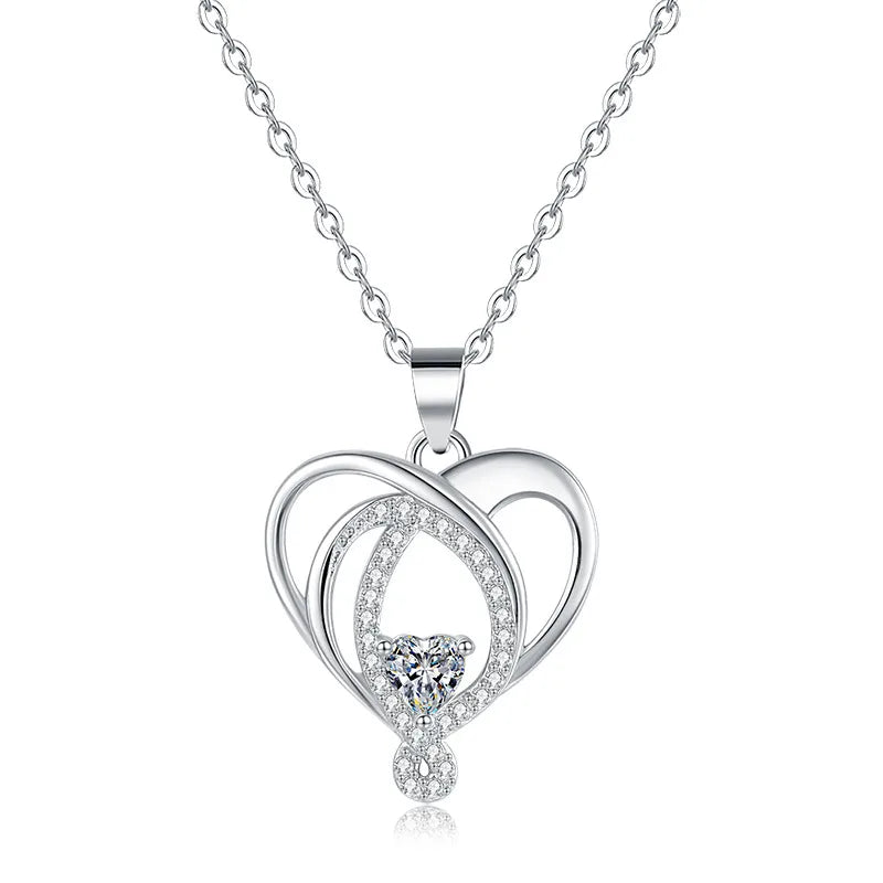 Sterling Silver Heart Pendant Necklace for Women