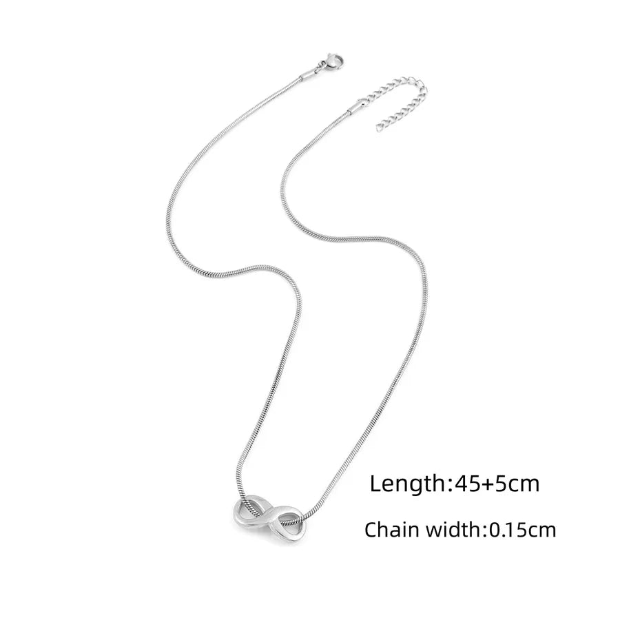 18K Gold Infinity Pendant Necklace – Stainless Steel Silver Average Size