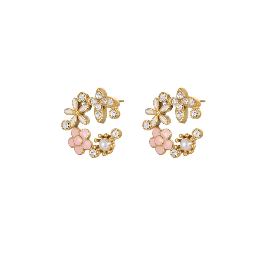 18K Gold Plated Colorful Petal Earrings