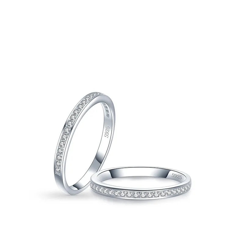 925 Silver Geometric Zircon Ring for Women US-10 Silver