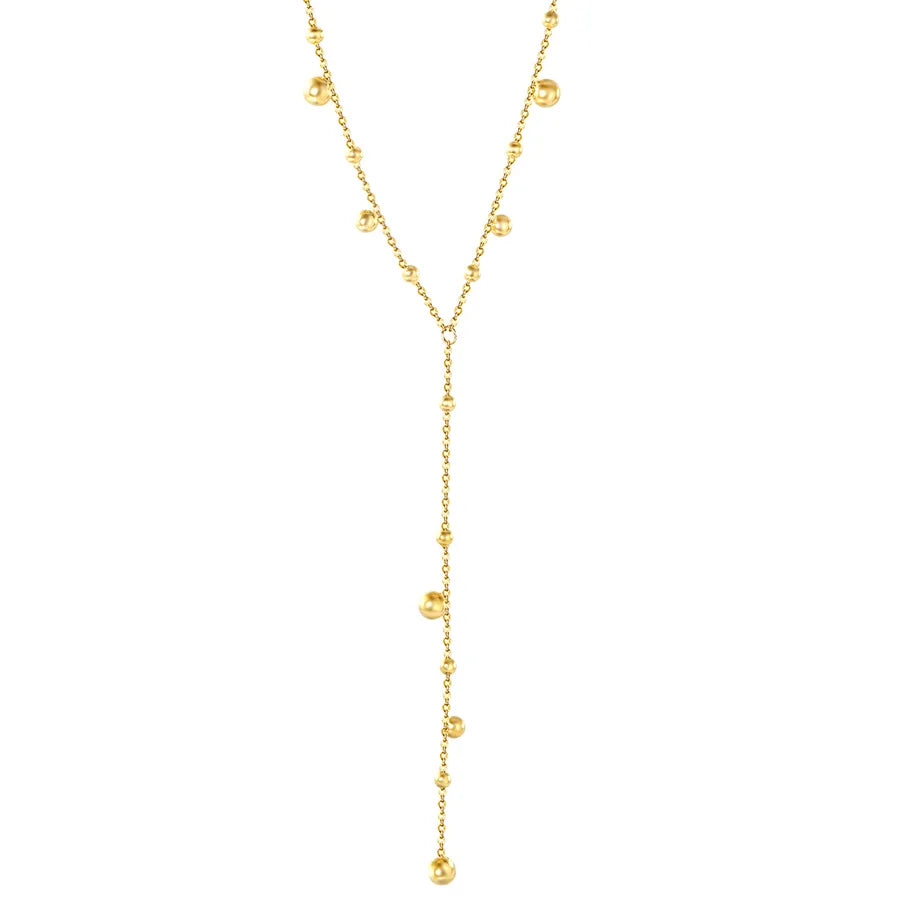 Gold Plated Geometric Tassel Y-Necklace