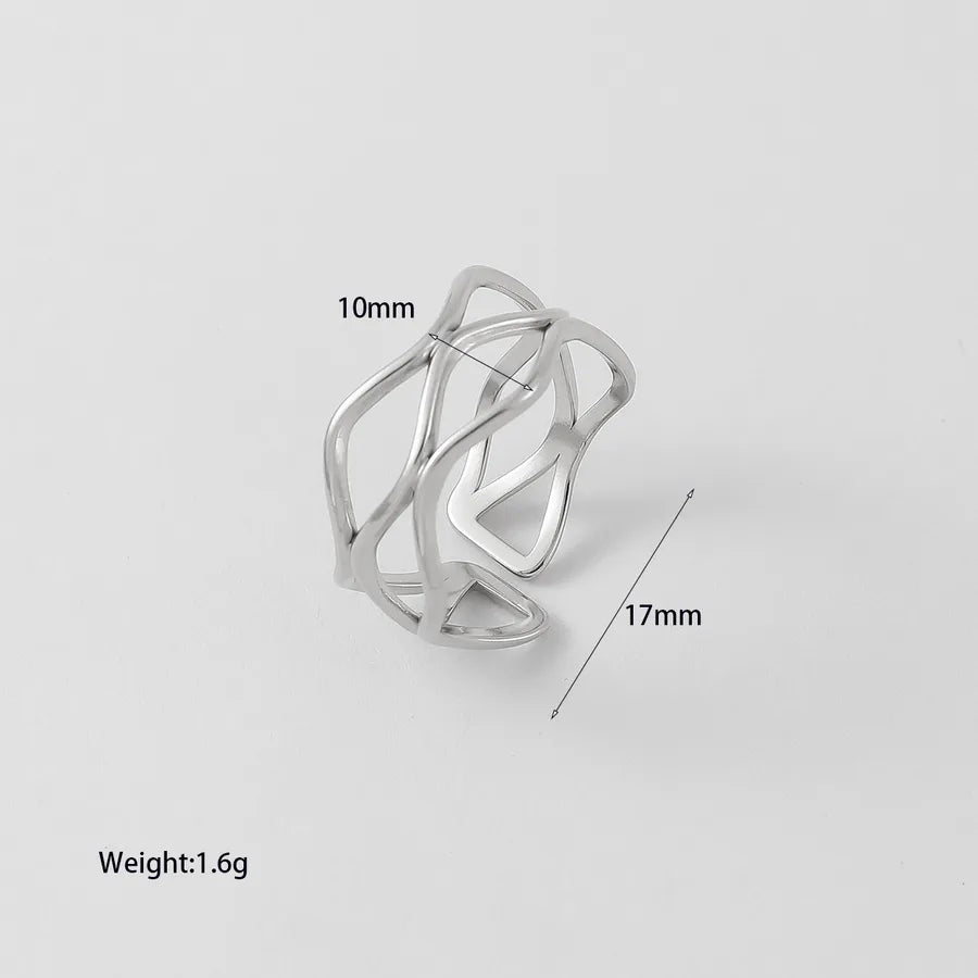 Geometric Open Ring in Gold Stainless Steel YM071R