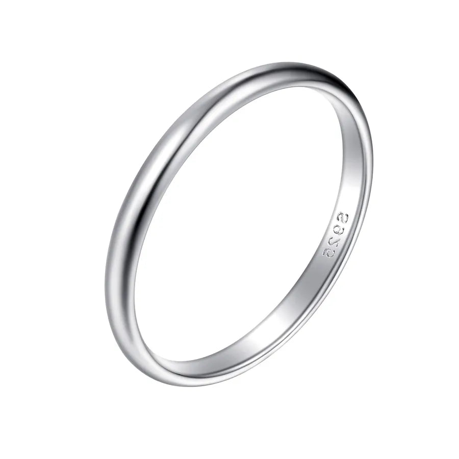 925 Sterling Silver Geometric Band Ring for Women