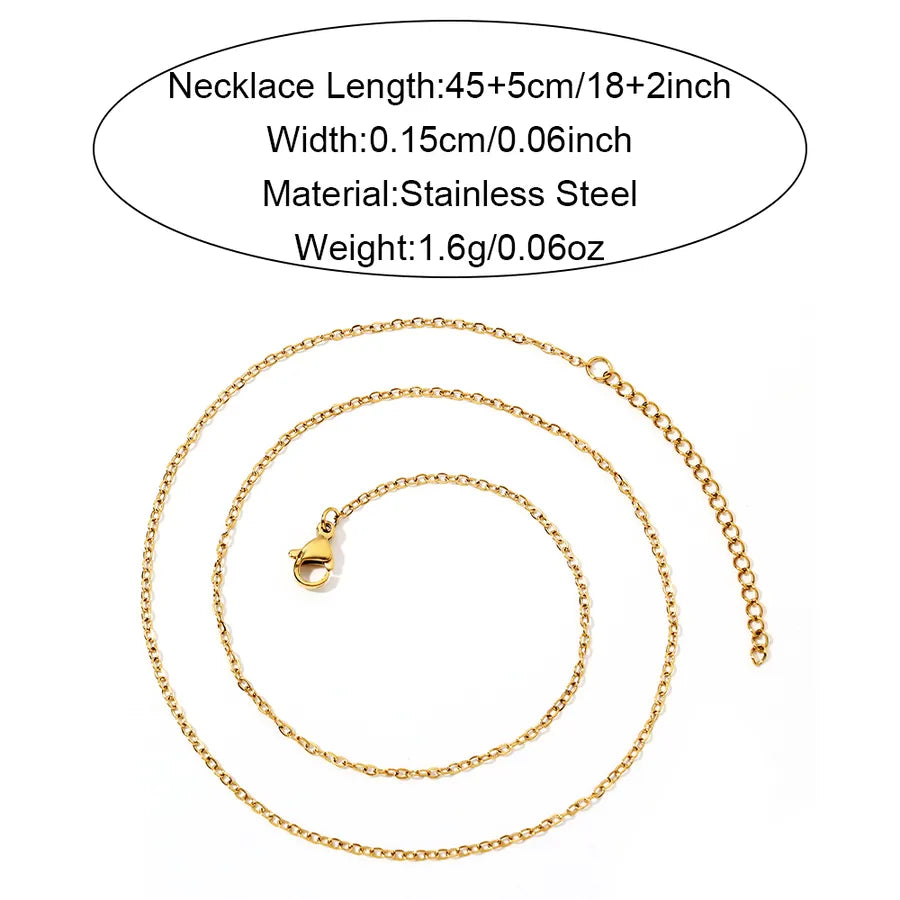 18K Gold Plated Stainless Steel Cross Chain Necklace 50cm Gold S06