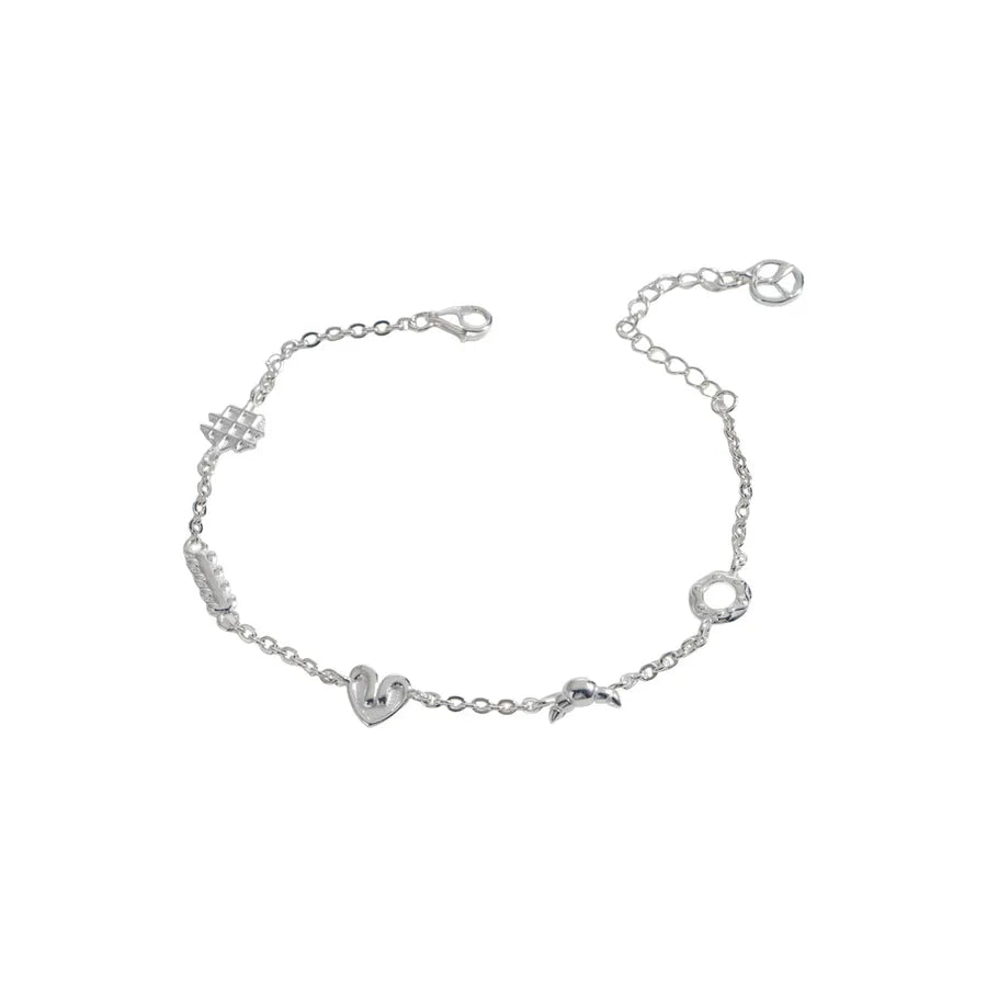 Tichi S925 Silver Donut Heart Bracelet