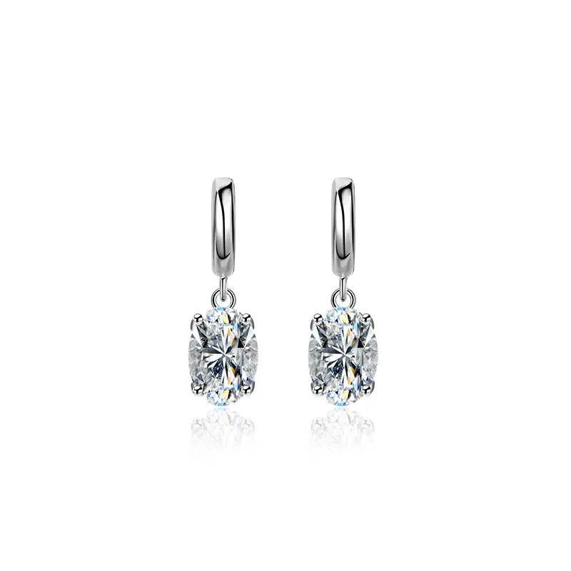 Classic Four-Prong Zircon Ring in Sterling Silver S925 Silver Earrings